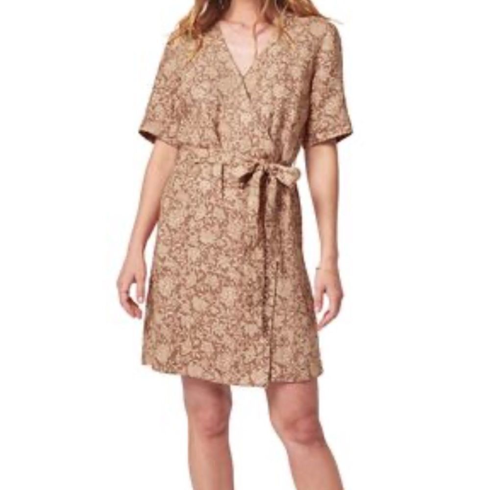 Faherty Brown Floral Mini Dress
